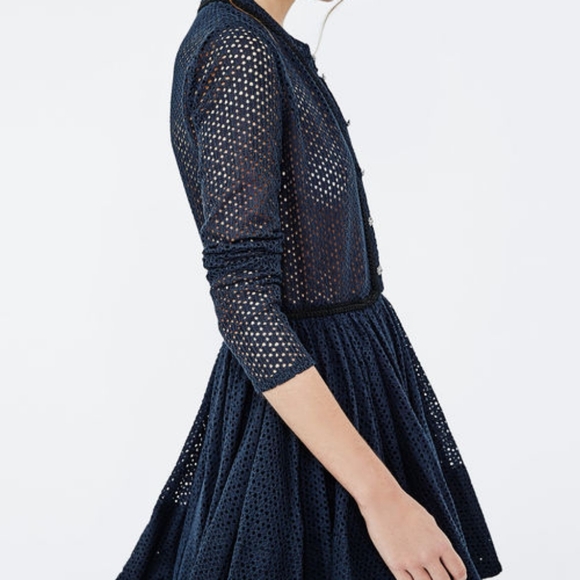 Maje Rayane Navy Puffball Dress - Picture 3 of 7